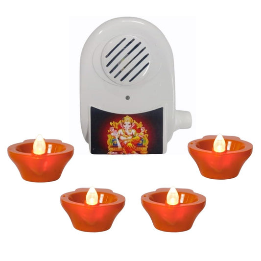 32 in 1 Mantra Chanting Device with 4 Water Sensor Diyas