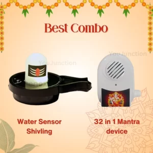 32 in 1 Mantra Chanting Device with Water Sensor Glowing Shivling