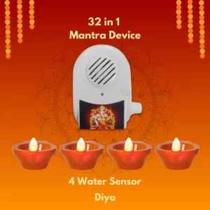 32 in 1 Mantra Chanting Device with 4 Water Sensor Diyas